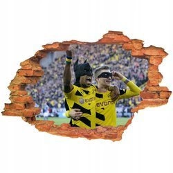 Naklejka na ścianę 3D Borussia Dortmund maska batmana 90 cm na 60 cm