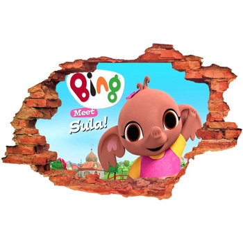 Naklejka na ścianę 3D KRÓLICZEK BING Sula 90 cm na 60 cm