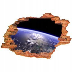 Naklejka na ścianę 3D Kosmos księżyc 90 cm na 60 cm