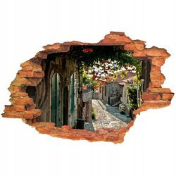Naklejka na ścianę 3D Uliczka z domkami 90 cm na 60 cm