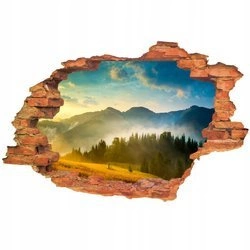 Naklejka na ścianę 3D Krajobraz pasma górskie we mgle 90 cm na 60 cm