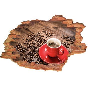 Naklejka na ścianę 3D Kawa czerwona filiżanka 90 cm na 60 cm