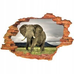 Naklejka na ścianę 3D Słoń z boku 90 cm na 60 cm