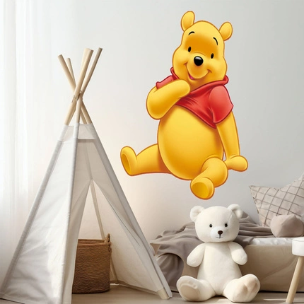 Naklejki na ścianę KUBUŚ PUCHATEK najedzony miodem i szczęśliwy 60 cm na 90 cm