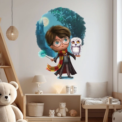 Naklejki na ścianę Harry Potter z Hedwig 90 cm na 60 cm