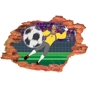 Naklejka na ścianę 3D SUPA STRIKAS Wielki Bo w bramce broni gola 90 cm na 60 cm