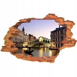 Naklejka na ścianę 3D Wenecja most Rialto 90 cm na 60 cm