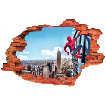 Naklejka na ścianę 3D Spider Man w Nowym Jorku 90 cm na 60 cm