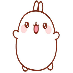 Naklejka na ścianę MOLANG radosny uśmiechnięty zajączek 90 cm na 60 cm