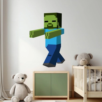 Naklejka 3D Minecraft przygoda idzie dla dzieci rozmiar 60 cm na 90 cm