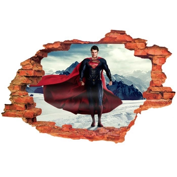 Naklejka na ścianę 3D SUPERMAN w górach 90 cm na 60 cm