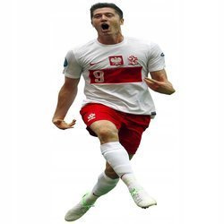 Naklejka na ścianę Robert Lewandowski po oddanym strzale 90 cm na 60 cm