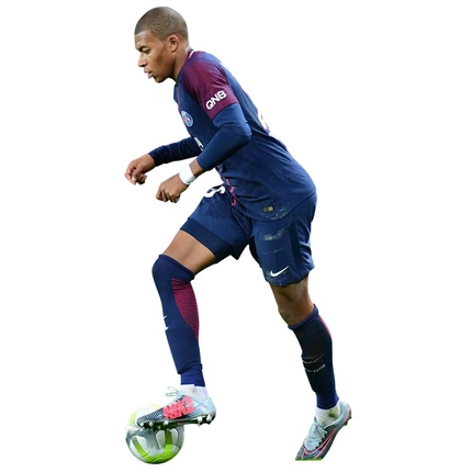 Naklejka na ścianę Kylian Mbappe drybluje 60 cm na 90 cm