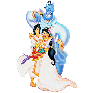 Naklejka na ścianę Aladyn Księżniczka Dżasmina ślub 90 cm na 60 cm
