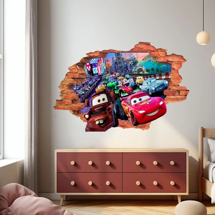 Naklejka na ścianę Cars Bohaterowie 3D