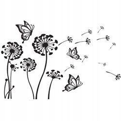 Naklejka na ścianę Dmuchawce motyle 75 cm na 45 cm