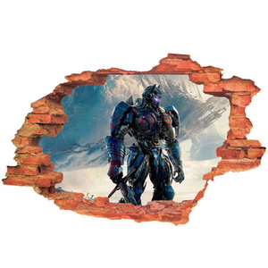 Naklejka na ścianę 3D Transformers w górach Optimus Prime 90 cm na 60 cm