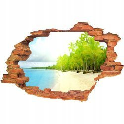 Naklejka na ścianę 3D Plaża palmy na plaży 90 cm na 60 cm