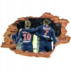 Naklejka na ścianę 3D PSG Mbappe i Neymar