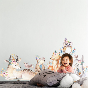 Naklejka na ścianę Leśne Zwierzątka Boho do Pokoju Dziecka