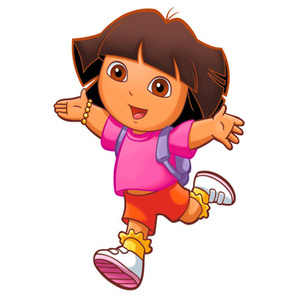 Naklejka na ścianę Dora Poznaje Świat biegnie się przywitać 90 cm na 60 cm