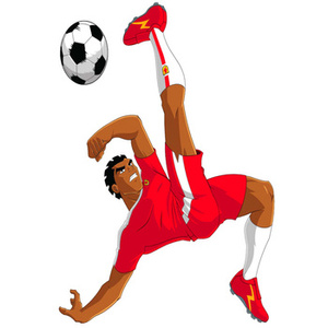 Naklejka na ścianę SUPA STRIKAS Shaker robi przewrotkę z piłką 90 cm na 60 cm