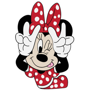 Naklejka na ścianę Myszka Minnie palce w górę 90 cm na 60 cm