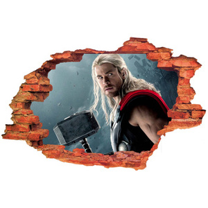 Naklejka na ścianę THOR piorunujące spojrzenie  90 cm na 60 cm