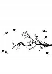 Naklejka na ścianę Drzewo ptaszki liście 75 cm na 45 cm