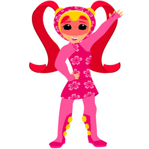 Naklejka na ścianę UMIZOOMI Milli w różowej sukience 90 cm na 60 cm