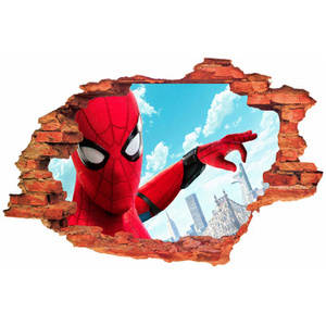 Naklejka na ścianę 3D Spider Man budynek między palcami 90 cm na 60 cm