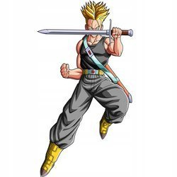 Naklejka na ścianę DRAGON BALL Trunks z mieczem 90 cm na 60 cm