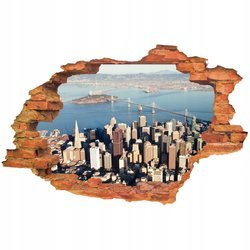 Naklejka na ścianę 3D San Francisco widok miasta 90 cm na 60 cm