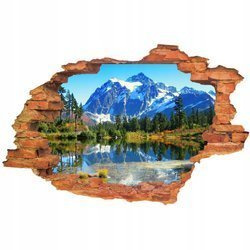 Naklejka na ścianę 3D Góry ośnieżone 90 cm na 60 cm