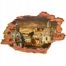 Naklejka na ścianę 3D Rzym pod czerwonymi chmurami 90 cm na 60 cm