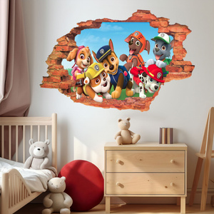 Naklejka na ścianę 3D Psi Patrol cała ekipa 90 cm na 60 cm