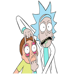 Naklejka na ścianę Rick i Morty patrz młody 90 cm na 60 cm