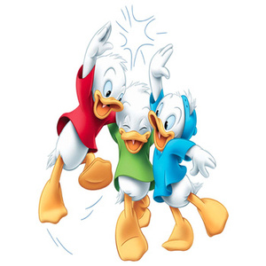 Naklejka na ścianę Kaczor Donald Hyzio, Dyzio i Zyzio 90 cm na 60 cm