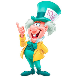 Naklejka na ścianę Alicja w Krainie Czarów Szalony Kapelusznik 90 cm na 60 cm