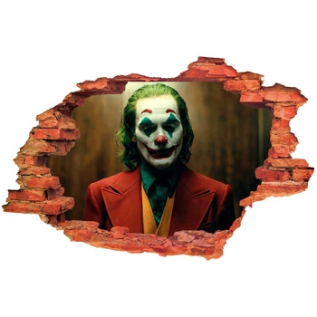 Naklejka na ścianę 3D JOKER czerwony garnitur 90 cm na 60 cm
