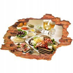 Naklejka na ścianę 3D Jedzenie propozycja smacznej, ładnie podanej kolacji 90 cm na 60 cm