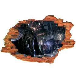 Naklejka na Ścianę 3D Batman i Batmobil Gotowi do Akcji 90 cm na 60 cm