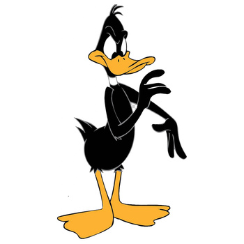 Naklejka na ścianę Kaczor Daffy czyści ręce 60 cm na 90 cm