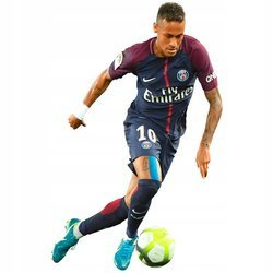 Naklejka na ścianę Neymar prowadzi piłkę przy prawej nodze 90 cm na 60 cm