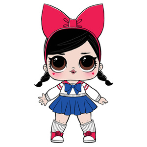 Naklejka na ścianę Lalka L.O.L. Surprise czerwone serca 60 cm na 90 cm