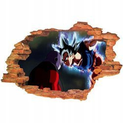 Naklejka na ścianę 3D DRAGON BALL Goku ultra instinct 90 cm na 60 cm