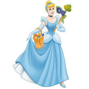 Naklejka na ścianę Kopciuszek z koszyczkiem i kwiatkiem 90 cm na 60 cm