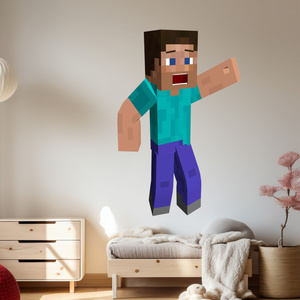 Naklejka Minecraft zdziwiony dla dzieci rozmiar 60 cm na 90 cm
