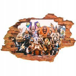 Naklejka na ścianę 3D Overwatch cała drużyna 90 cm na 60 cm