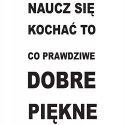 Naklejka na ścianę cytat napis Naucz się kochać 75 cm na 45 cm
